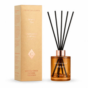 CRYSTALLOVE White Tea & Citrine Dyfuzor zapachowy z patyczkami i cytrynem 120 ml