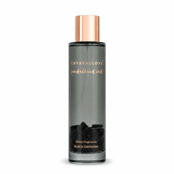 CRYSTALLOVE Sandalwood Oud & Black Obsidian mgiełka zapachowa do wnętrz 100 ml