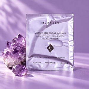 AMETHYST REGENERATING FACE MASK CRYSTALLOVE – hydrożelowa maska do twarzy z ametystem, kolagenem i ceramidami