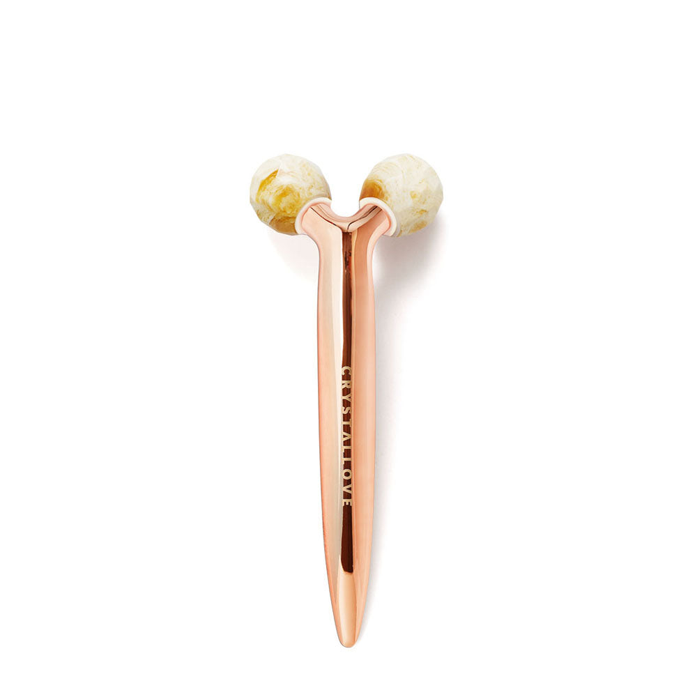 crystallove 3d lift milky amber roller - masażer z bursztynu mlecznego