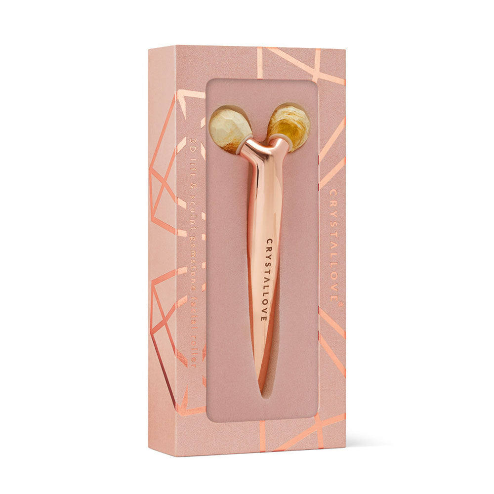 crystallove 3d lift milky amber roller - masazer z bursztynu mlecznego