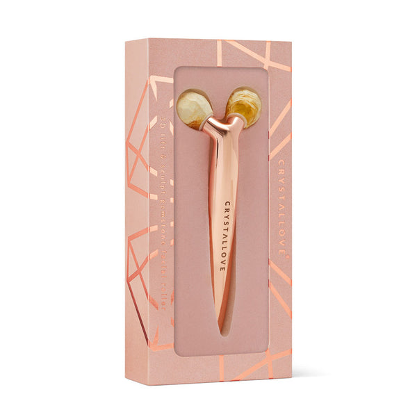 crystallove 3d lift milky amber roller - masazer z bursztynu mlecznego