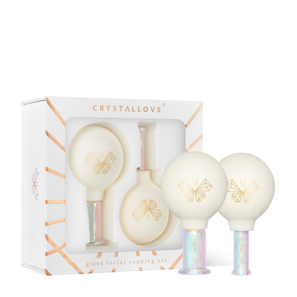 Bańki szklane do masażu twarzy i szyi – zestaw CRYSTALLOVE
