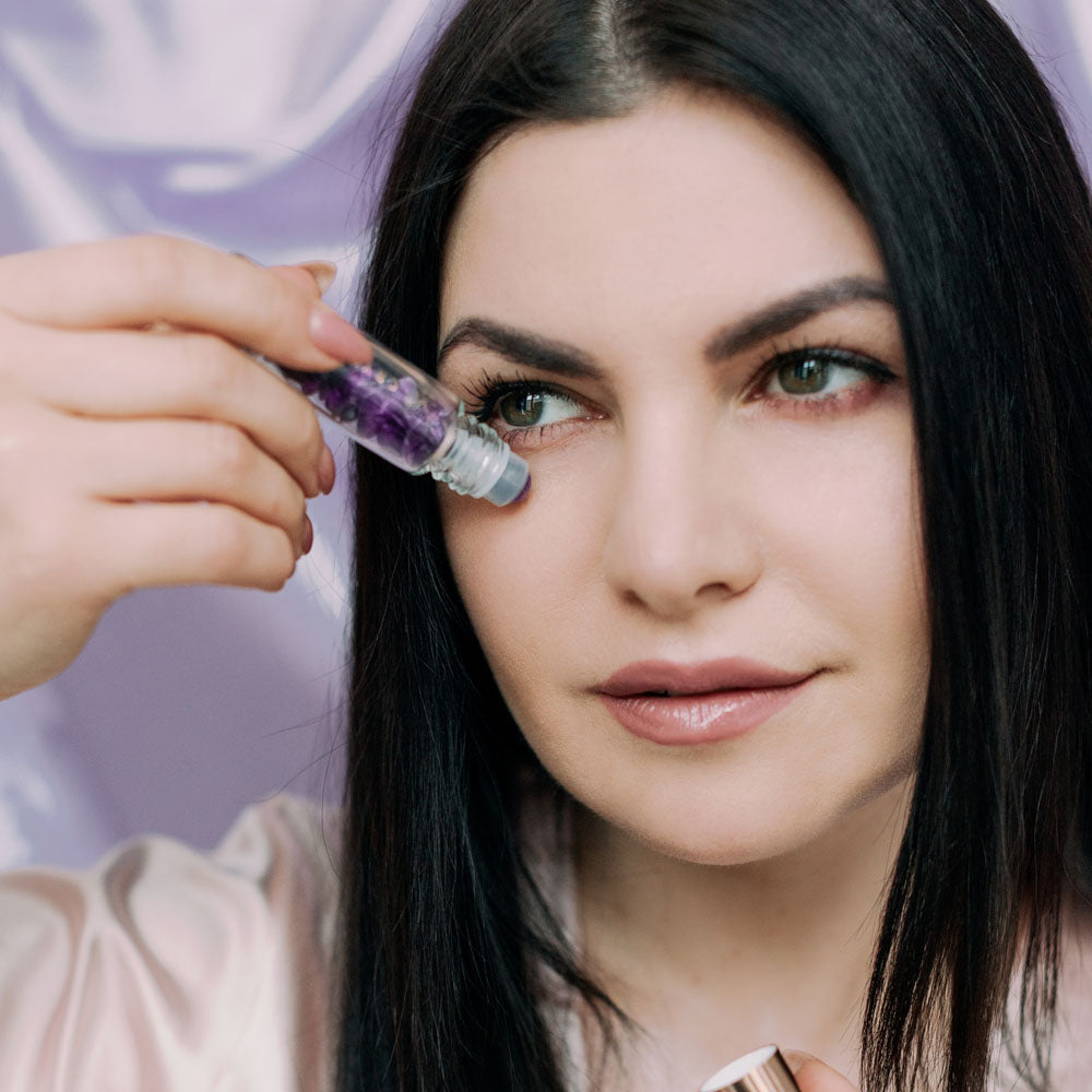 crystallove buteleczka na olejek z ametystem - rollon