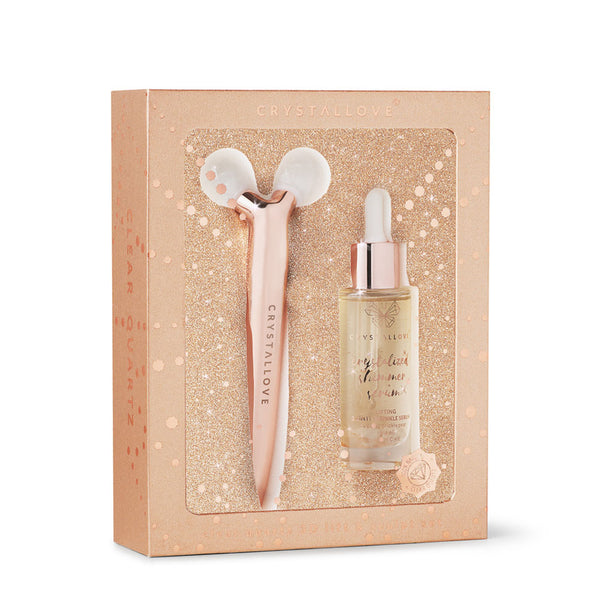 crystallove clear quartz 3d lift sculpt set - masażer liftingujący i serum