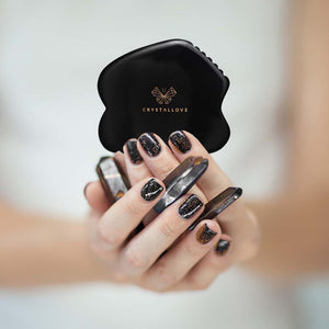 crystallove contour guasha płytka gua sha z obsydianu