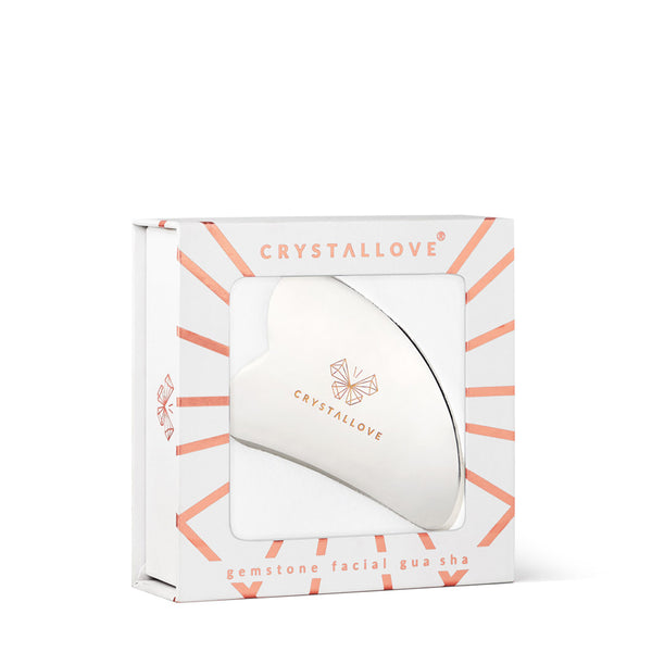 crystallove cryo ice gua sha - płytka do masażu ze stali nierdzewnej
