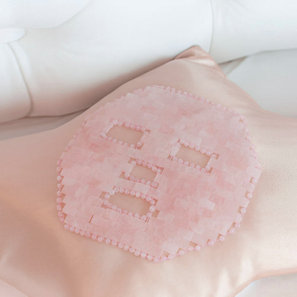Maska na twarz z kwarcu różowego do relaksu i pielęgnacji – CRYSTALLOVE