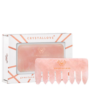 crystallove grzebien do masazu skory glowy z kwarcu rozowego