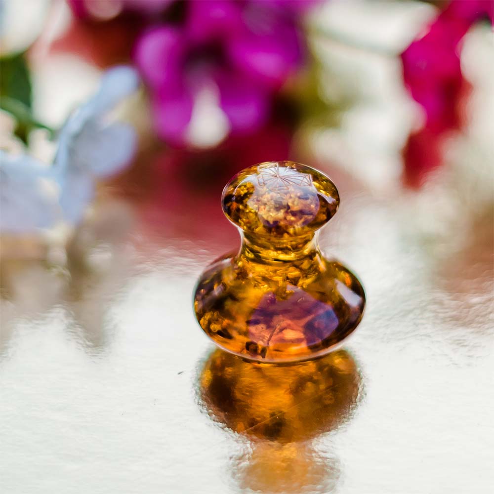 crystallove grzybek do masażu z bursztynu koniakowego