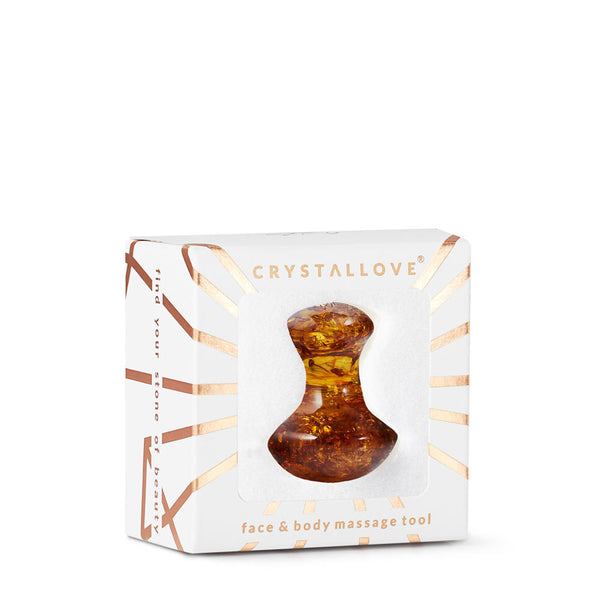 crystallove grzybek do masażu z bursztynu koniakowego - amber