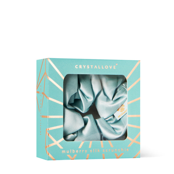 crystallove gumka do włosów z jedwabiu - amazonite - gumka jedwabna