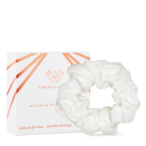 crystallove gumka do wlosow z jedwabiu ivory - silk scrunchie