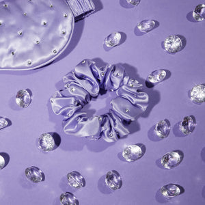 crystallove gumka do włosow z jedwabiu mulberry - liliowa