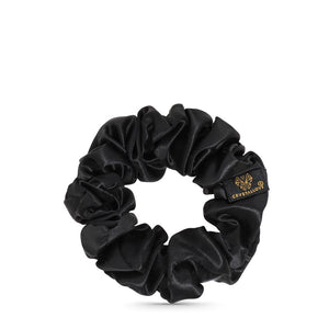 crystallove jedwabna scrunchie do włosów czarna