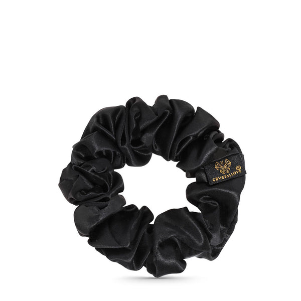 crystallove jedwabna scrunchie do włosów czarna