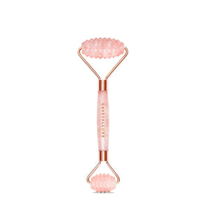 crystallove masazer do twarzy 3d z kwarcu rozowego - roller