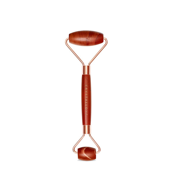 crystallove masazer do twarzy z jaspisu czerwonego - roller do masazu twarzy