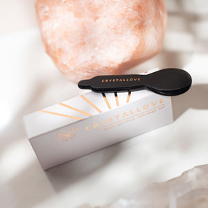 crystallove masażer gua sha pod oczy - obsydian