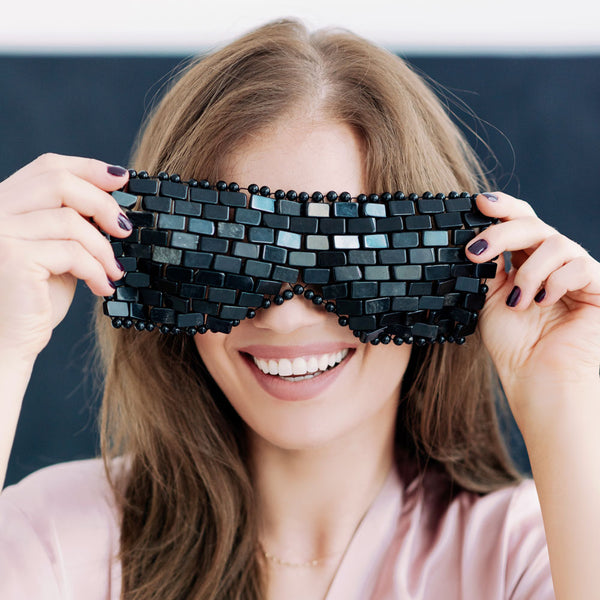 crystallove maska na twarz z czarnego obsydianu - obsidian eye mask