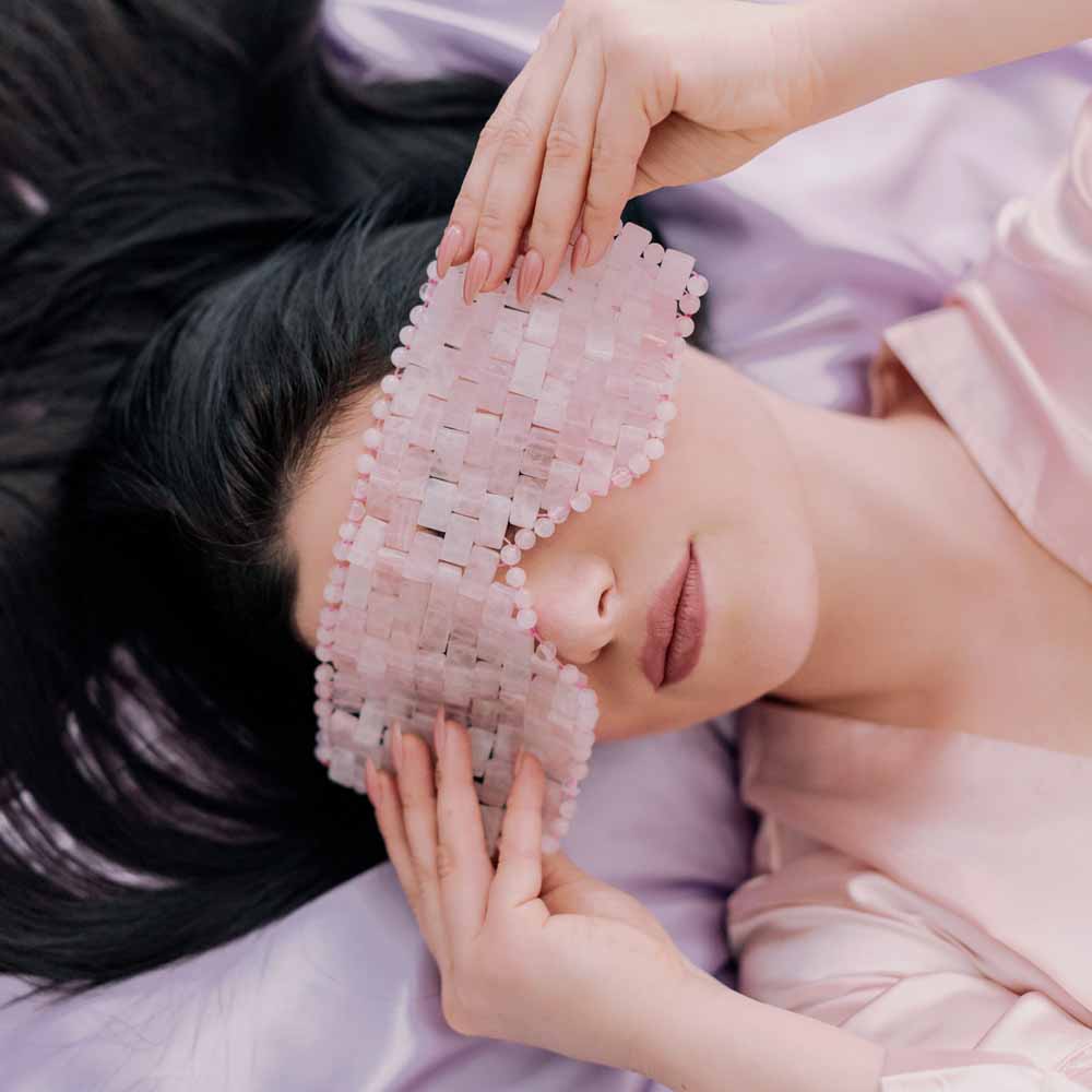 crystallove maska na twarz z kwarcu rozowego