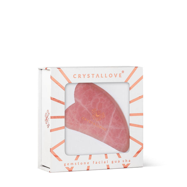 crystallove plytka 3d do masazu twarzy gua sha z kwarcu rozowego - prezent dla niej