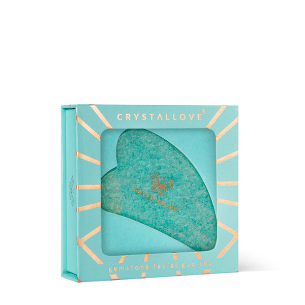 crystallove płytka do masażu twarzy gua sha w pudełku - amazonit