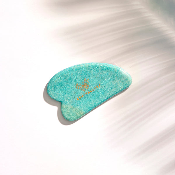 crystallove płytka do masażu twarzy gua sha z amazonitu - amazonite gua sha