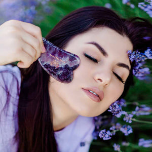 crystallove płytka do masażu twarzy gua sha z ametystu - masaż twarzy gua sha