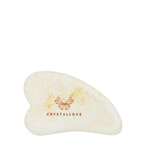 crystallove plytka do masazu twarzy gua sha z bursztynu mlecznego - milky amber