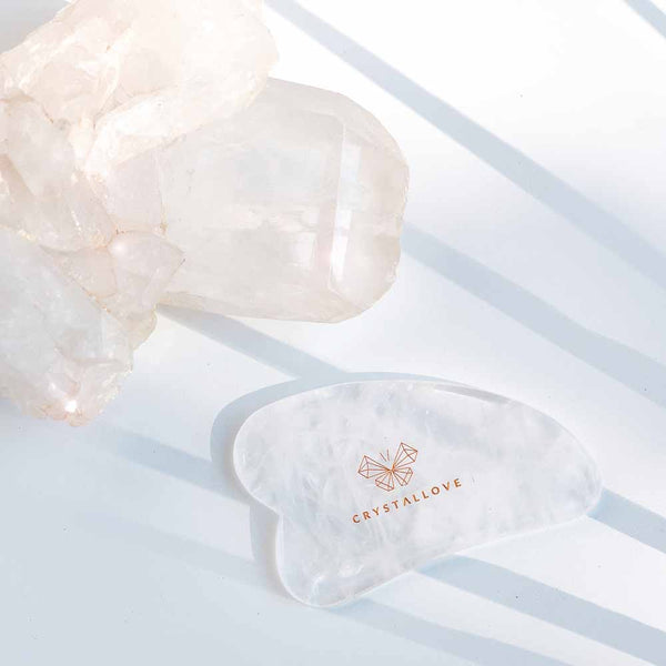 crystallove płytka do masażu twarzy gua sha z kryształu górskiego - masaż twarzy gua sha