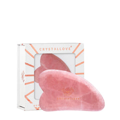Płytka do masażu gua sha z różowego kwarcu – CRYSTALLOVE