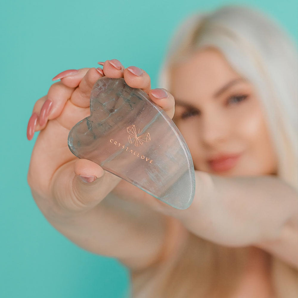crystallove plytka do masazu gua sha z fluorytu - fluoryt teczowy