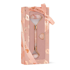 crystallove roller do masazu z kwarcu rozowego na prezent selflove set