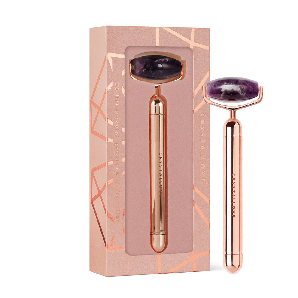 crystallove roller pulsacyjny z ametystem do masazu twarzy