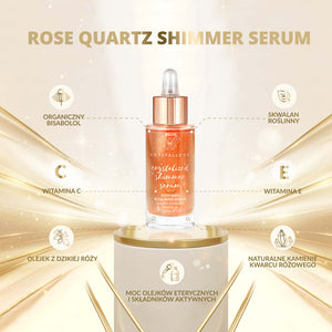 crystallove rose quartz shimmer serum - serum do twarzy z kwarcem różowym i skwalanem