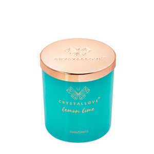 crystallove świeca sojowa z amazonitem lemon lime