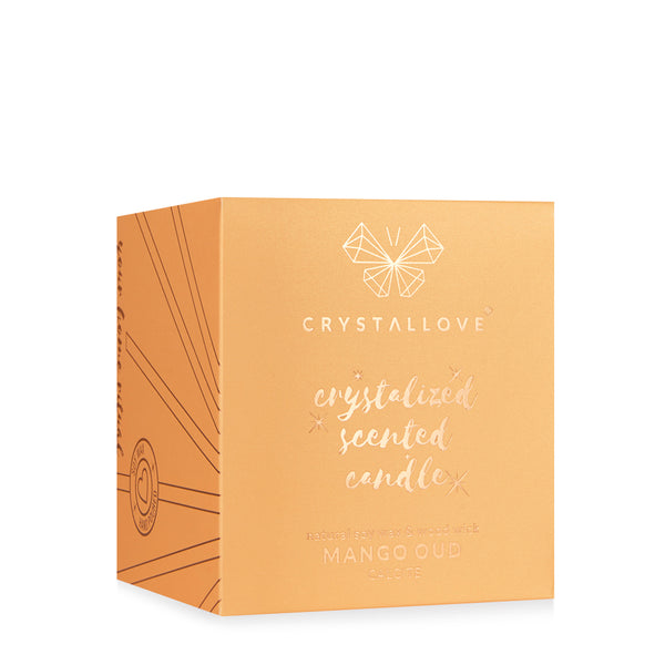 crystallove świeca sojowa z kalcytem - mango oud - soy candle