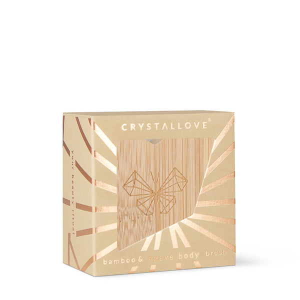 crystallove szczotka do masażu ciała motyl - butterfly agave body brush
