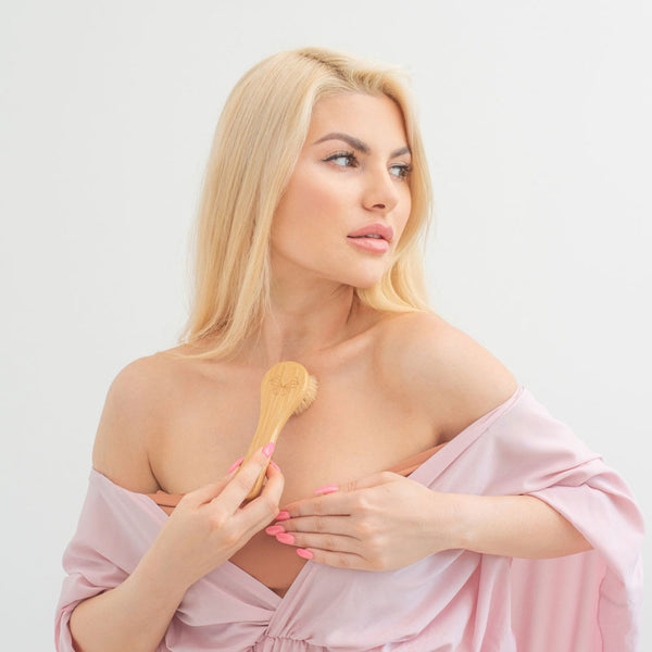 crystallove szczotka do masażu twarzy na sucho - włosie naturalne