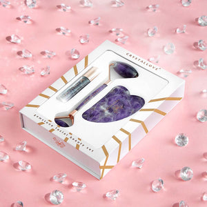 crystallove zestaw do masazu twarzy z ametystem - Amethyst Beauty Set