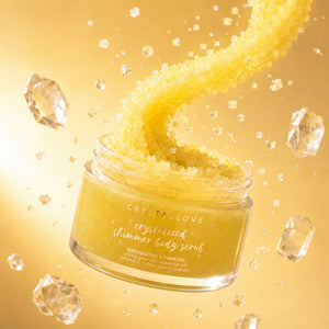 Cukrowy peeling do ciała z kryształem górskim | CRYSTALLOVE Clear Quartz Shimmer Body Scrub