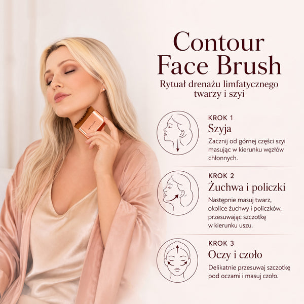Drenaż limfatyczny twarzy szczotką Contour Face Brush - jak wykonać masaż | CRYSTALLOVE