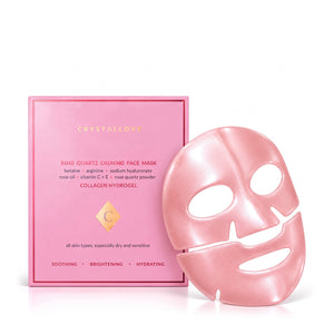 Hydrożelowa kojąca maska do twarzy z kwarcem różowym, kolagenem i kwasem hialuronowym CRYSTALLOVE – Rose Quartz Calming Face Mask