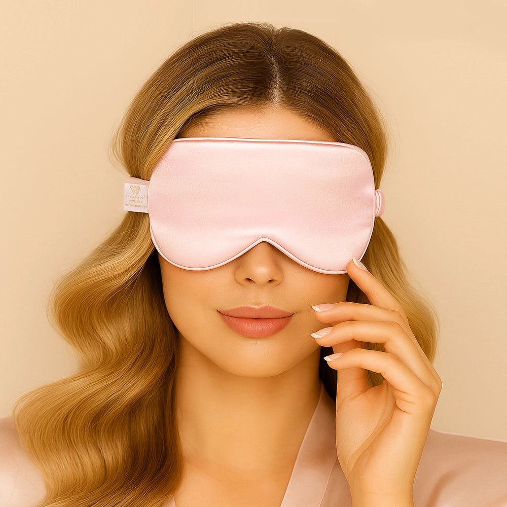 crystallove opaska na oczy z jedwabiu rose