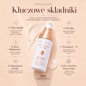 Kluczowe składniki Moonstone Serum marki CRYSTALLOVE