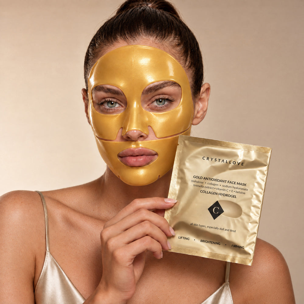 Hydrożelowa antyoksydacyjna maska do twarzy z kolagenem CRYSTALLOVE – Gold Antioxidant Face Mask