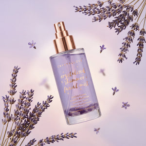 Mgiełka do twarzy CRYSTALLOVE Amethyst Shimmer Facial Mist z ametystem, hydrolatem lawendowym i kwasem hialuronowym