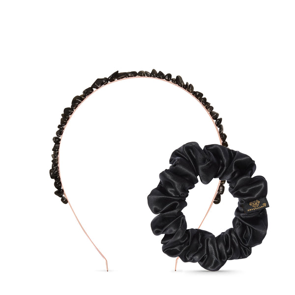 Zestaw do włosów z obsydianem i jedwabiem – Obsidian Energy Hair Set CRYSTALLOVE