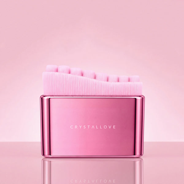 Różowa szczotka do drenażu limfatycznego twarzy V-shape Contour Face Brush CRYSTALLOVE